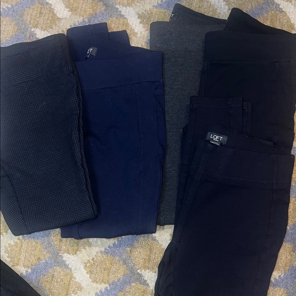 LOFT Women's Neutral Leggings Lot — Black, Navy & Charcoal - Picture 1 of 6